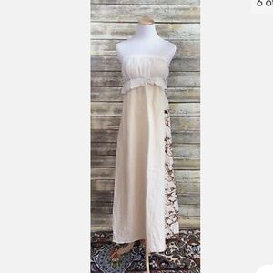 Elegant Strapless Cream Dress